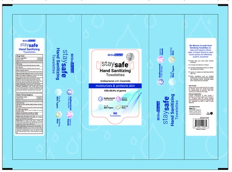 BioMiracle staysafe Hand Sanitizing Towelettes 포장