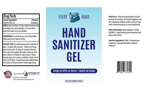 Hand Sanitizer packaging