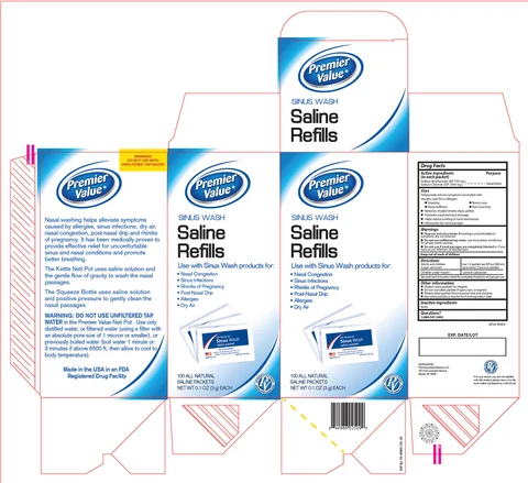 Sinus Wash Saline Refills Premier Value 포장