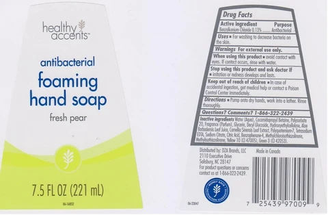 Health Accents Antibacterial Foaming HandFresh Pear packaging