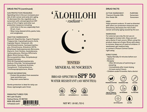 Tinted Mineral Sunscreen packaging