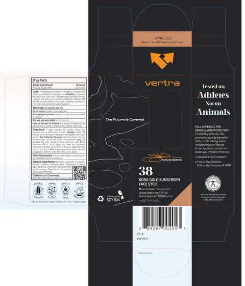 Vertra S Dorian Kona Gold Signature Face Stick SPF 38 포장