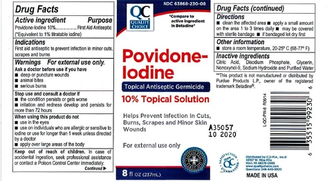 Quality Choice Povidone Iodine 포장