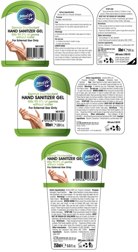 missLife HAND SANITIZER Gel 포장