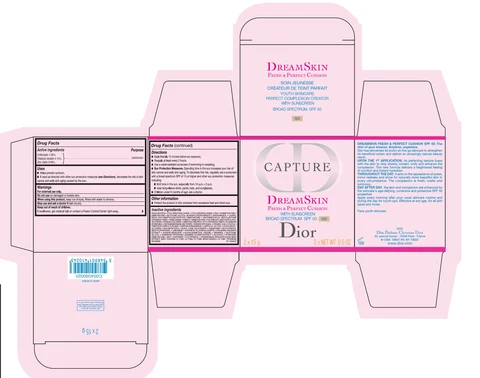 CAPTURE DREAMSKIN FRESH AND PERFECT CUSHION WITH SUNSCREEN BROAD SPECTRUM SPF 50 020 packaging