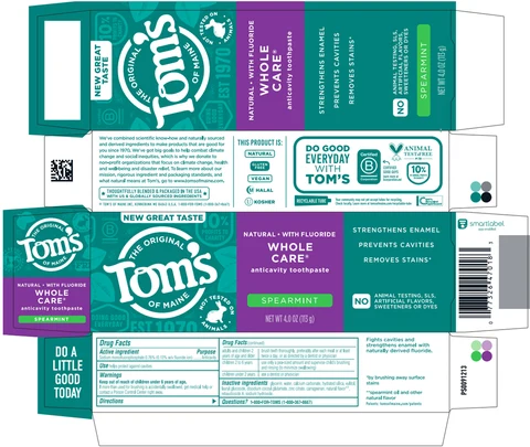 TOMS OF MAINE WHOLE CARE SPEARMINT 포장