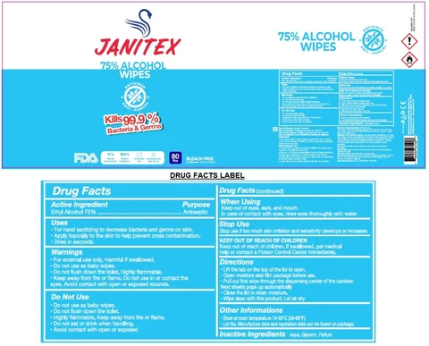 JANITEX75% ALCOHOL WET WIPES 포장