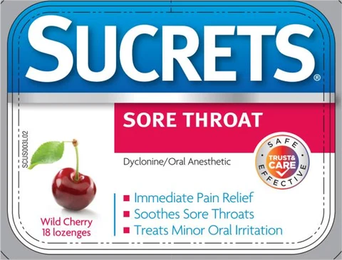 Sucrets Sore Throat Wild Cherry 포장