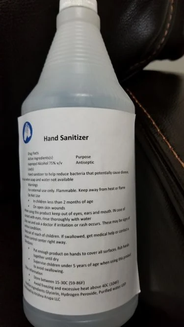 Hand Sanitizer packaging