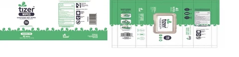 Tizer Sanitizing Wet Wipes packaging