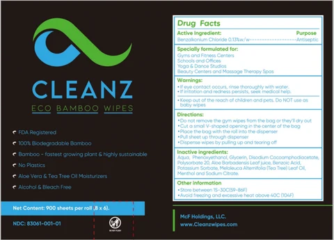 CLEANZ ECO BAMBOO WIPES packaging