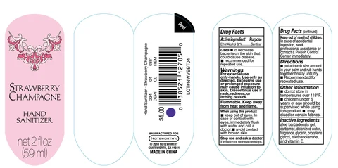 Strawberry Champagne Hand Sanitizer packaging