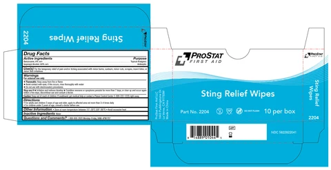 Sting Relief Wipes packaging