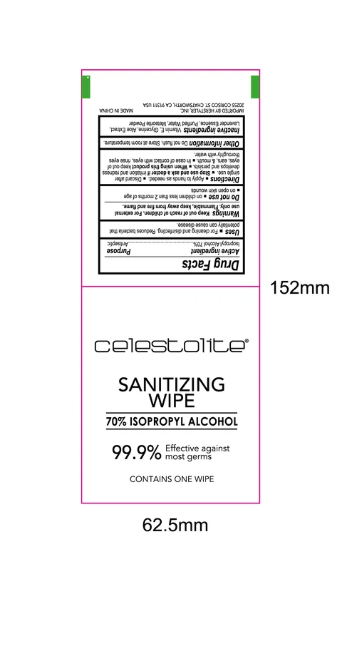 Celestolite Sanitizing Wipe 포장