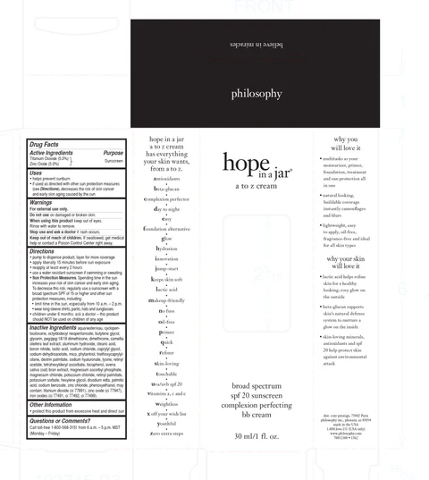 hope in a jar a to z cream broad spectrum spf 20 sunscreen packaging