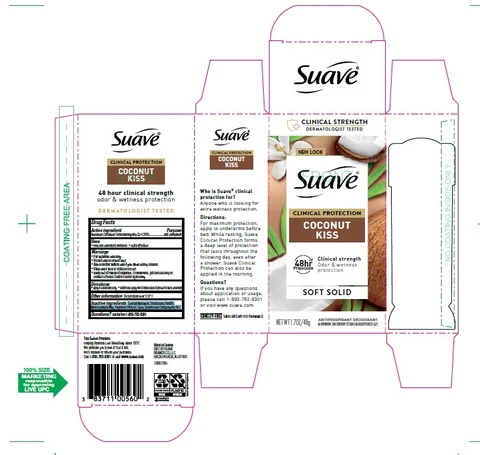 Suave Clinical Soft Solid Antiperspirant Deodorant Coconut Kiss 포장
