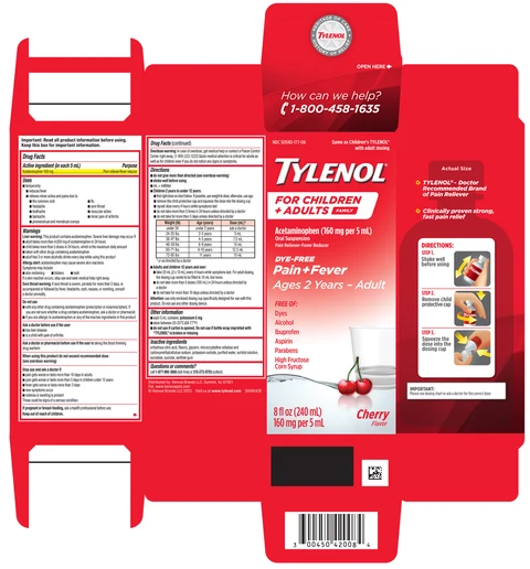 TYLENOL For Children Plus Adults 포장
