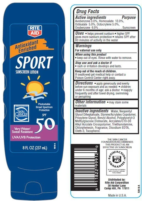 Rite Aid Sport SunscreenSPF 50 SPF 50 packaging