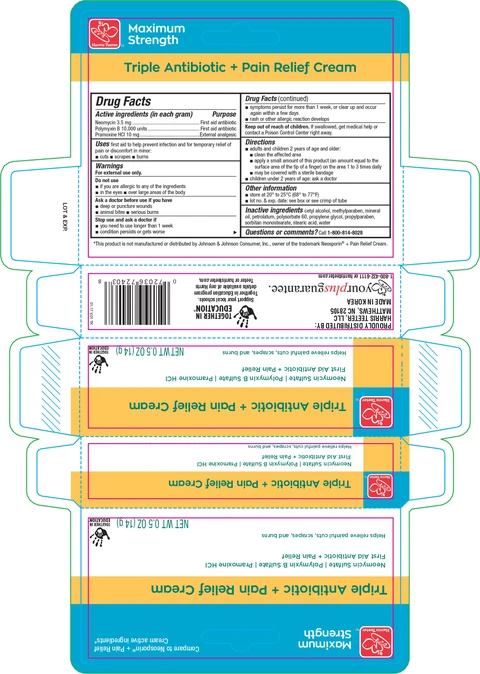 Harris Teeter Triple Antibiotic Plus Pain Relief packaging