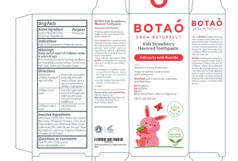 Botao Kids Strawberry Flavored with Fluoride packaging