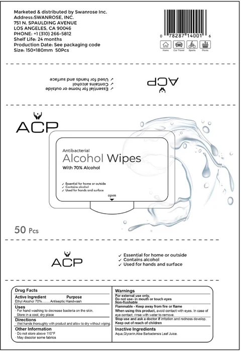 ACP Antibacterial Alcohol Wipes 포장
