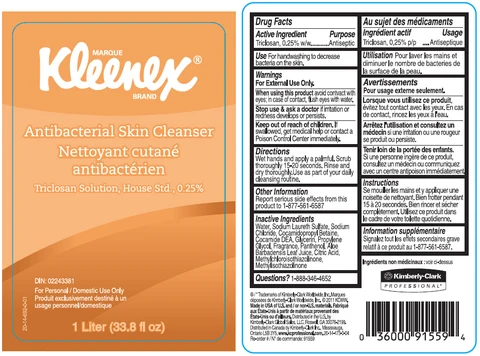 KLEENEX Antibacterial Skin Cleanser packaging