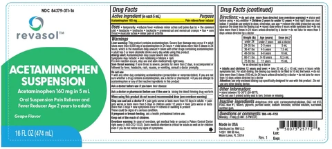Revasol Acetaminophen Suspension packaging