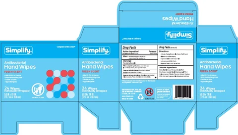 Simplify Antibacterial Hand WipesFresh Scent 포장