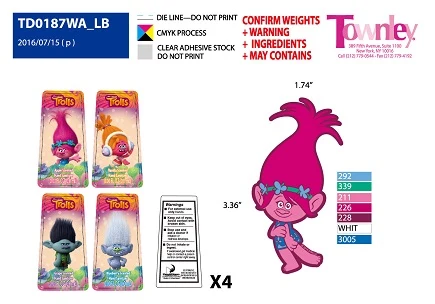 Trolls 4 Pack Hand Sanitizer packaging