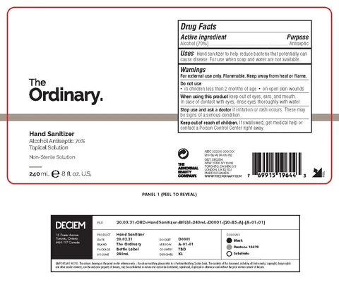 The Ordinary Hand Sanitizer packaging