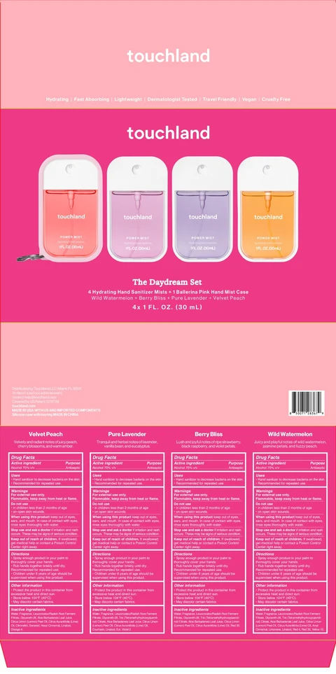 Touchland The Daydream Set Power Mist Power Mist Hydrating Hand Sanitizer Mist 포장