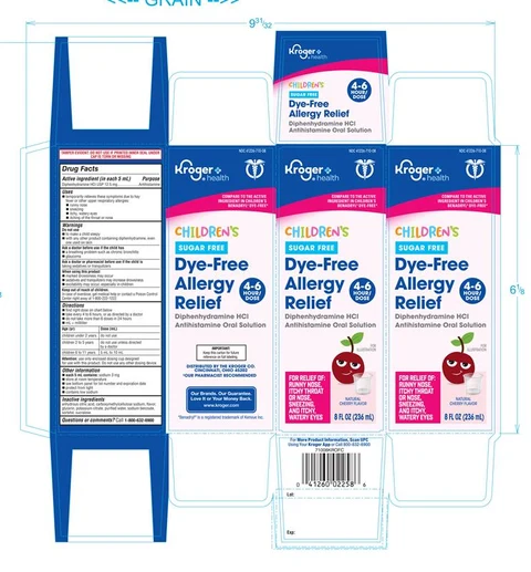 KROGER Dye Free Childrens Allergy Relief 포장