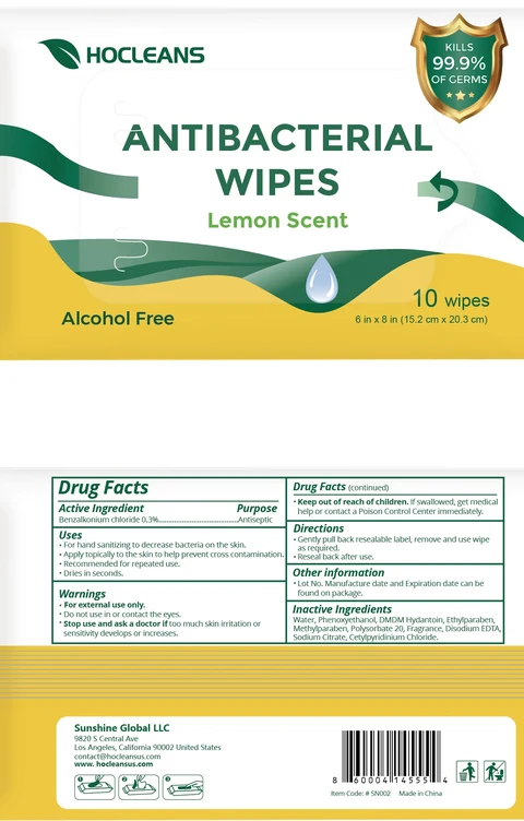 Antibacterial wipes Lemon Scent 포장