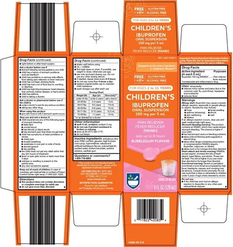Childrens Ibuprofen packaging