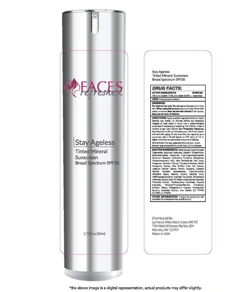 Stay Ageless Tinted Mineral Sunscreen Broad Spectrum SPF 30 packaging
