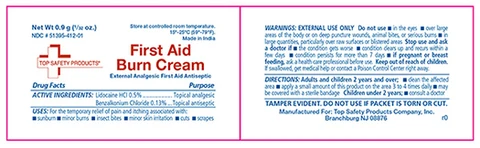 Top Safety First Aid Burn Cream packaging