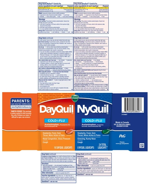 Vicks DayQuil and Vicks NyQuilCOLD and FLU 포장