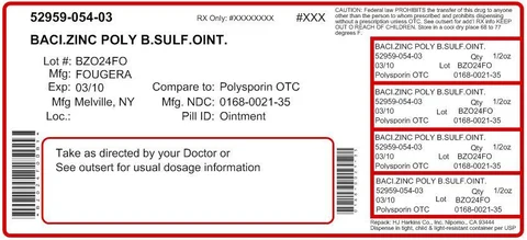 Bacitracin Zinc and Polymyxin B Sulfate 포장