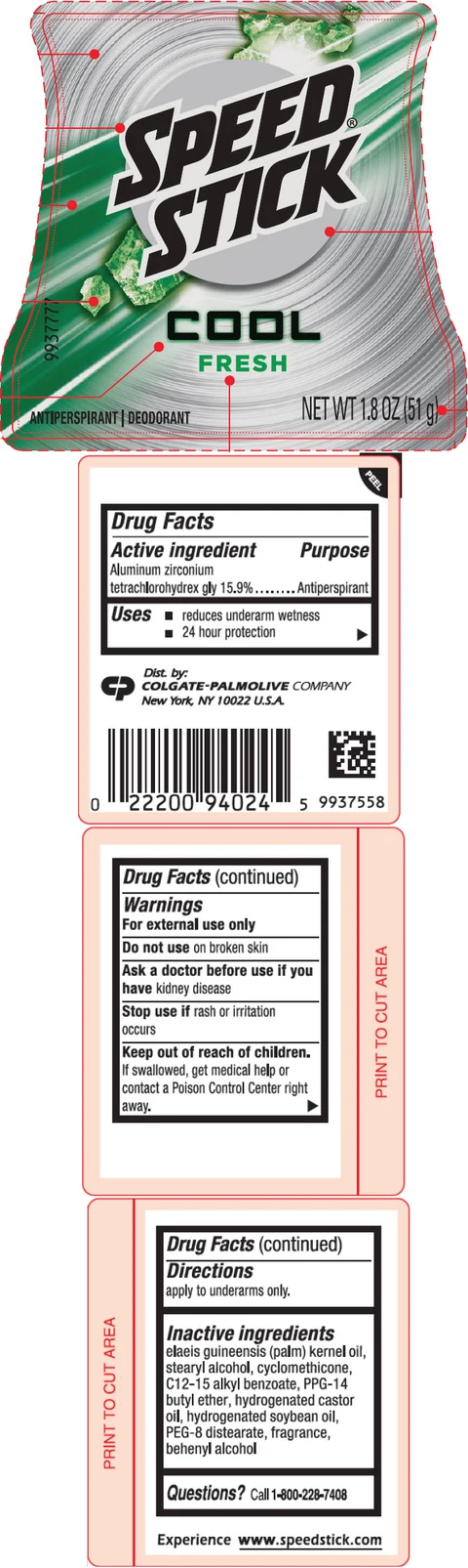 Speed Stick Fresh Antiperspirant Deodorant packaging