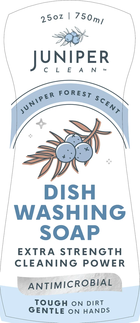 JuniperCleanDishSoap Apple / JuniperCleanDishSoap Lemon / JuniperCleanDishSoap Juniper packaging