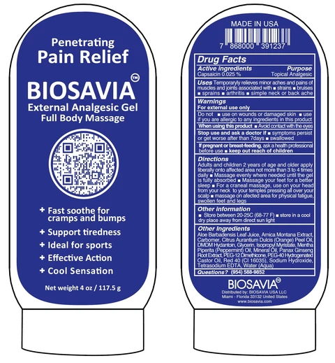 BIOSAVIA External Analgesic Pain Relief 포장