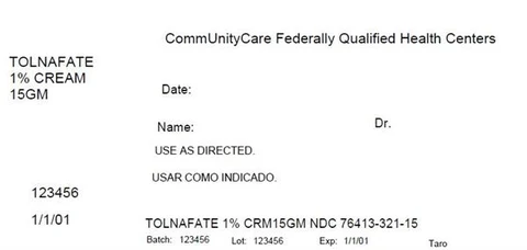 Tolnaftate Antifungal packaging