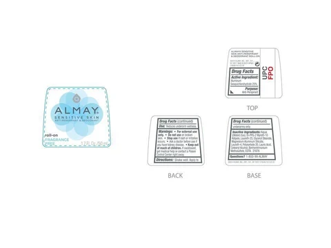 Almay Sensitive Skin Antiperspirant - DeodorantRoll-On Fragrance Free 포장