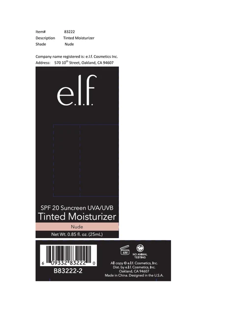 SPF 20 Sunscreen UVAUVB Tinted Moisturizer Nude 포장