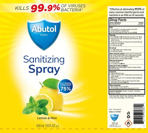 Abutol Sanitizing Lemon and Mint packaging