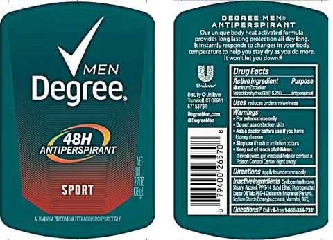 DegreeMen Sport 48H Antiperspirant 포장