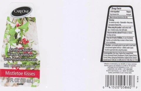 CAREONE ANTIBACTERIAL HAND SANITIZERMISTLETOE KISSES packaging
