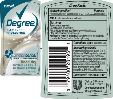 DegreeMotion Sense Linen Dry Antiperspirant and Deodorant 포장