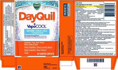 Vicks DayQuil VapoCOOL SEVERECOLD and FLU plus CONGESTION 포장