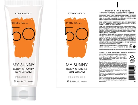 TONYMOLY My Sunny Body and Family Sun Cream 포장